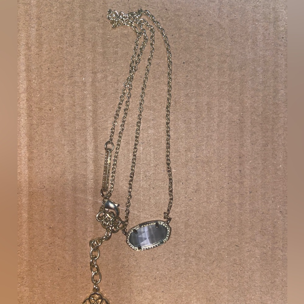 New Gray Kendra Scott Pendant Necklace, Gray